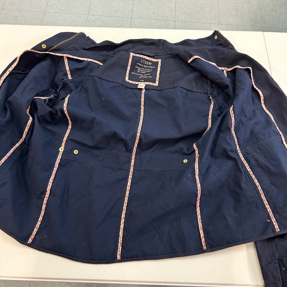 J. Crew Relaxed Boyfriend Field Women's Jacket Navy Blue Size XL - Picture 3 of 9